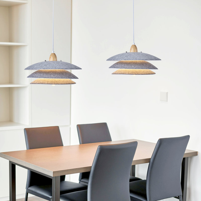 Luminaire suspendu 1 couche 3 lumières en flanelle de 18 po sans ampoule incluse