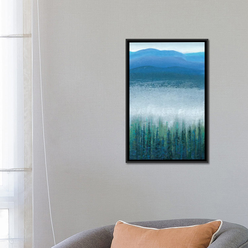 " Valley Fog I " by Timothy O' Toole, 26" H x 18" W x 1.5" D, Black Framed Canvas, No Matte
