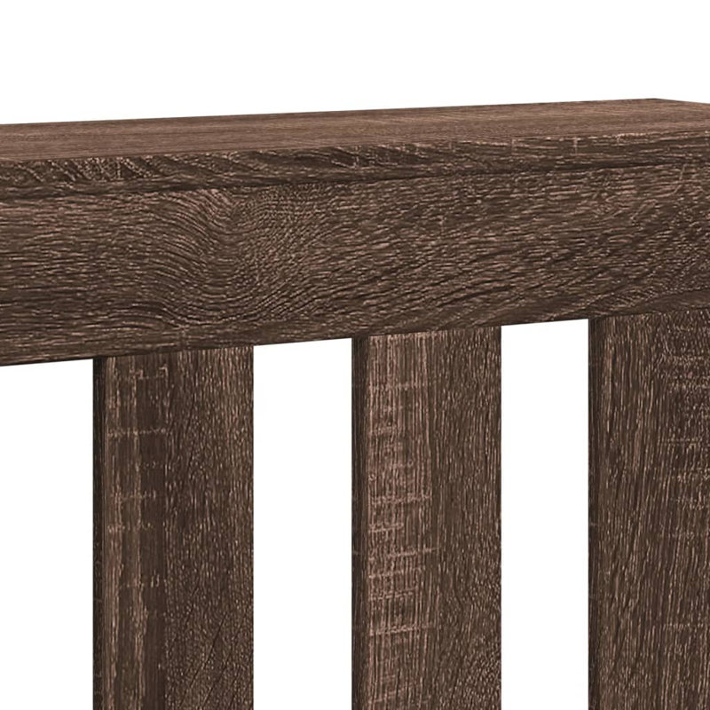 Extra Large Radiator Cover, Brown Oak, 175 x 20 x 82 cm, Vertical Slats