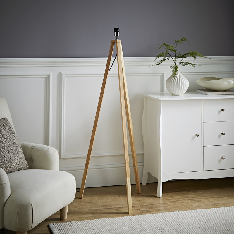 Mejias 130cm Tripod Floor Lamp, Light Wood
