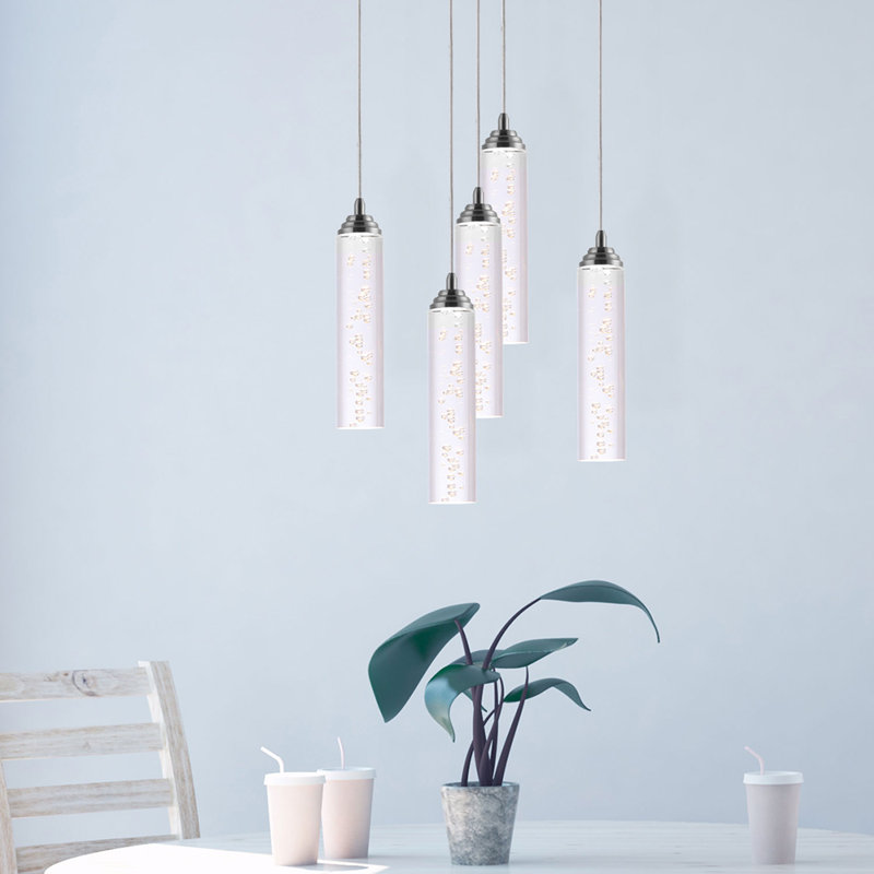 Luminaire suspendu cylindrique à DEL 5 lumières Ardrie, H 8,7 po x l 1,8 po x P 1,8 po