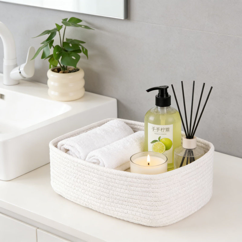 4 Pack Fabric Storage Baskets And Organizer Bins For Shelves, Closet, And Home Organization, Decorative Square Design For Versatile Use