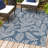Mechling Nevis Palm Frond Navy/Ivory Indoor/Outdoor Rug-883990137