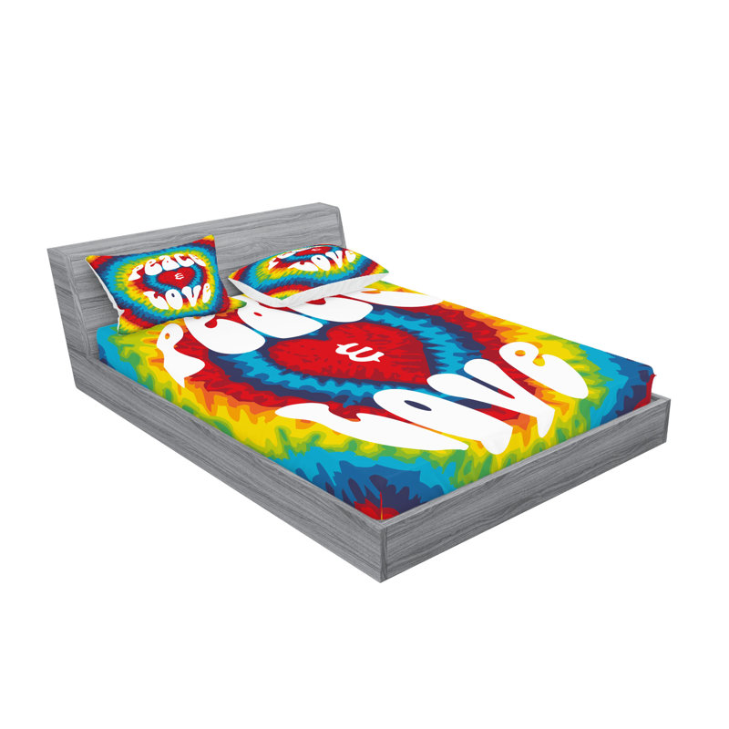 Multicolore Ambesonne, Ensemble de draps pour très grand lit californien