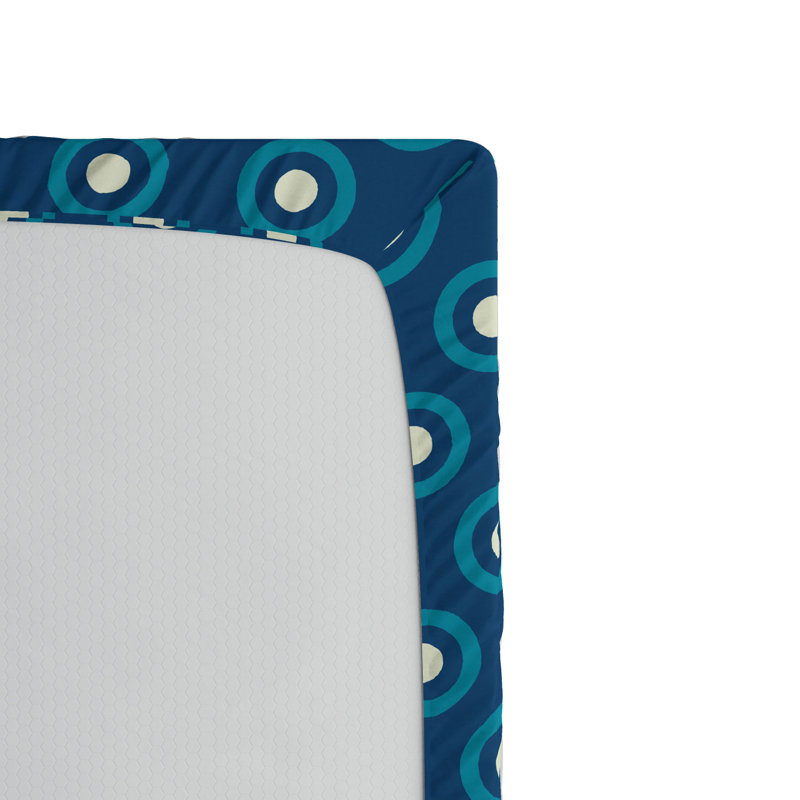 Microfiber Fitted Sheet, Full Fitted Sheet, Blue Polka Dots