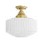 Suspension lumineuse Ashly 1 - Style école, en verre, pour îlot de cuisine, à intensité variable.