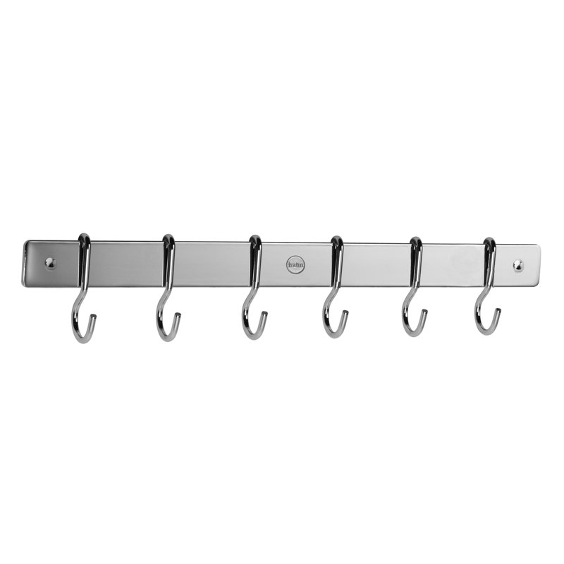Metal Straight Wall Mounted Pot Rack, Chrome