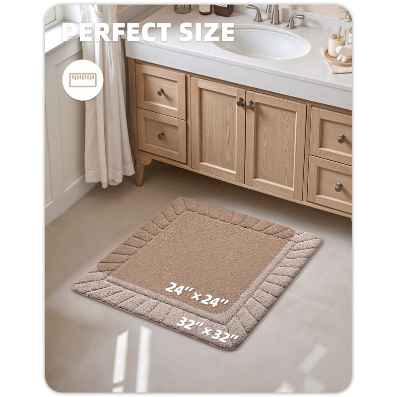 Bath Rug with Non-Slip Backing, Single - 24" L x 24" W
