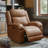Genuine Leather Zero Wall Power Recliner with Adjustable Headrest-855428966
