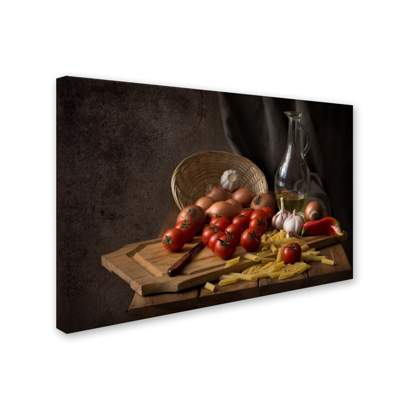Art mural sur toile tendue - "Buon Appetito" de Margareth Perfoncio pour décoration de salon, de chambre à coucher ou de bureau - 22 x 32