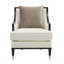 Chaise d'appoint élégante avec accoudoirs courbés