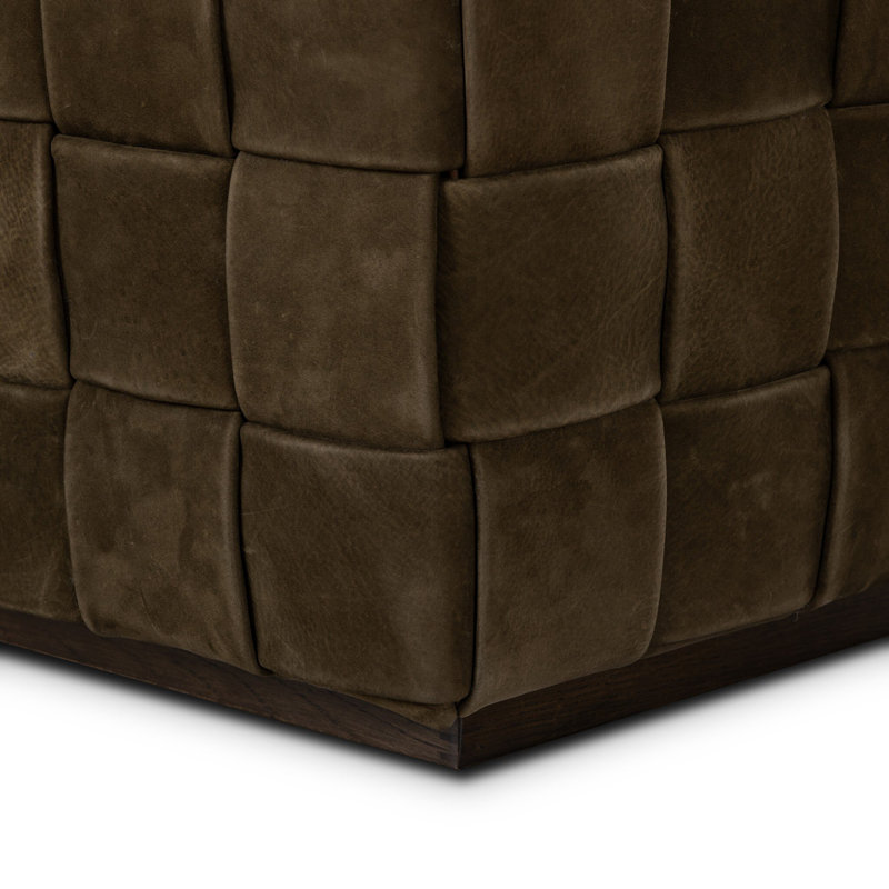 FLORES Square Ottoman, Chocolate Brown