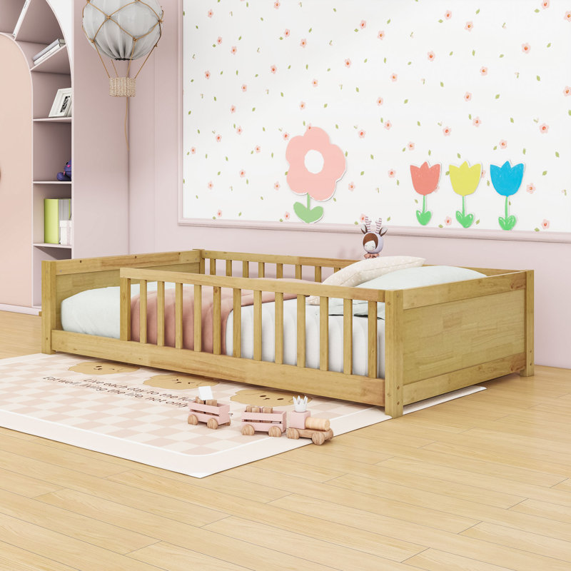 Lit plateforme simple en bois, Naturel