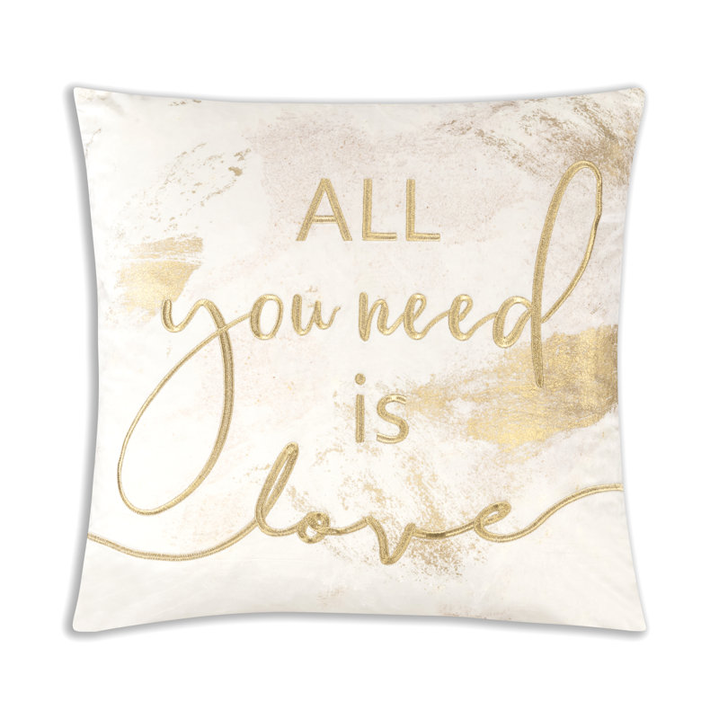 Coussin brodé Love All You Need Script
