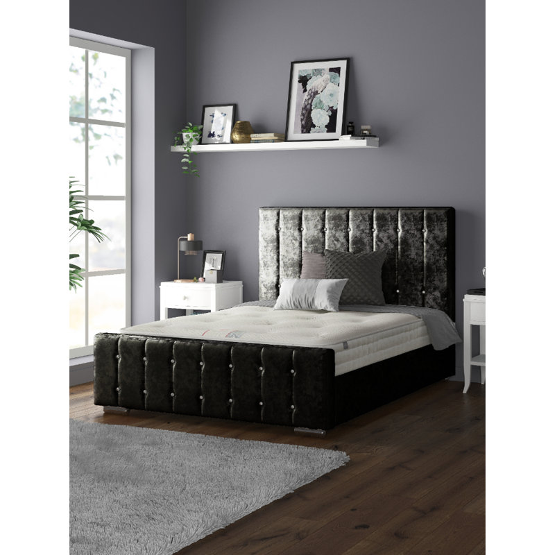 Millican Upholstered Bed, Black, Kingsize (5')