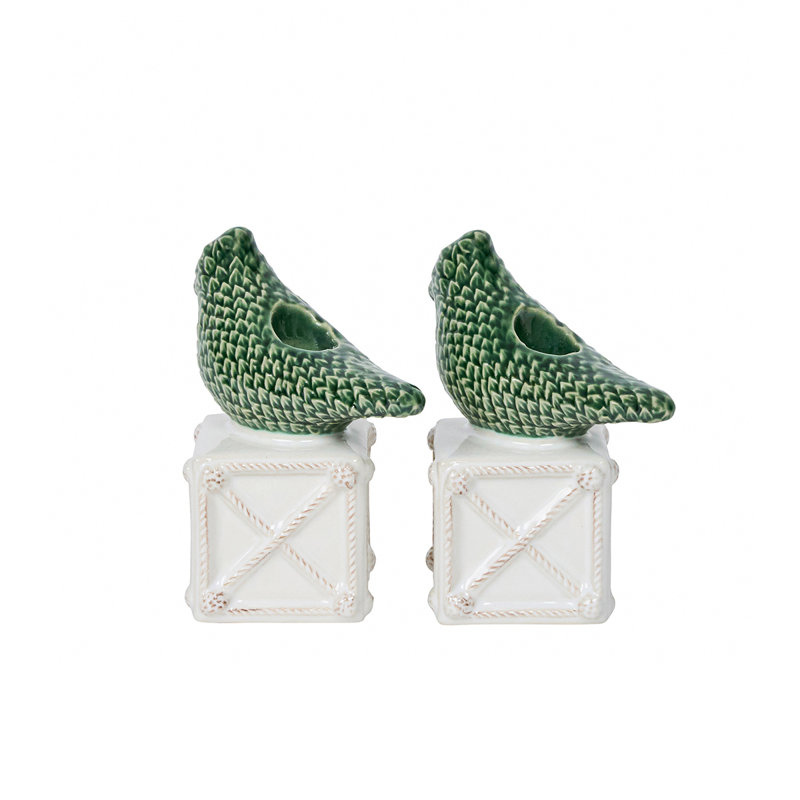 Berry & Thread Bird Topiary Candlestick Set/2 - Multi