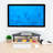 Mount-It! Height Adjustable Corner Monitor Stand, Screen Riser, Ergonomic Space Saving Design, Black