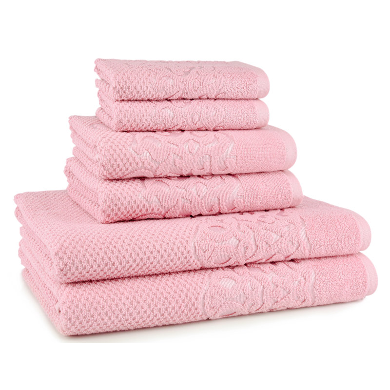 Travers 6 Piece Turkish Cotton Towel Set, Rose