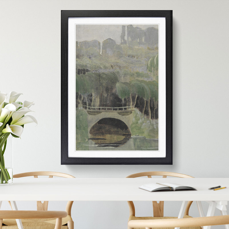 Spring Motif by Mikalojus Konstantinas - Picture Frame Painting, 65cm H x 48cm W x 2cm D, Black