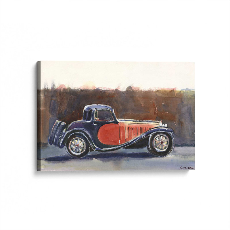 «Antique Bugatti» par Stephen Calcasola, reproduction d'art sur toile, H 12 po x l 16 po