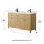 Pendry 60" Freestanding Double Bathroom Vanity with Quartz Top-263516308