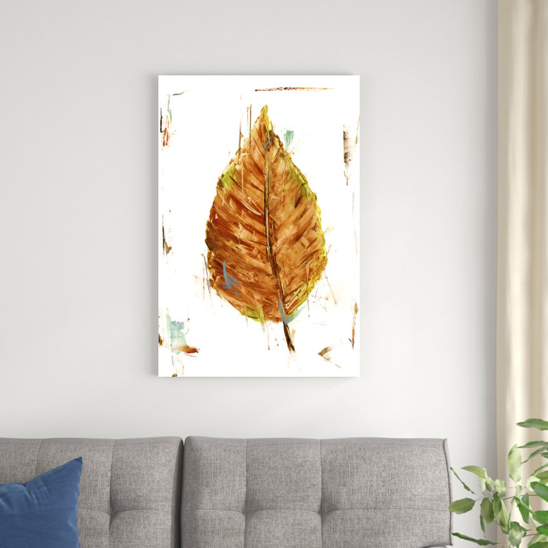 " Autumn Leaf Study III " Mixed Media Painting, 36" H x 24" W