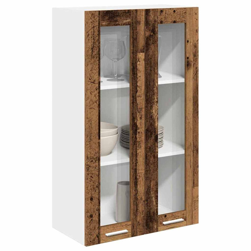 Vidaxl Hanging Cabinet With Storage Riga Artisan Oak 60 X 31 X 100 Cm, 100cm H x 60cm W x 31cm D, Old Wood