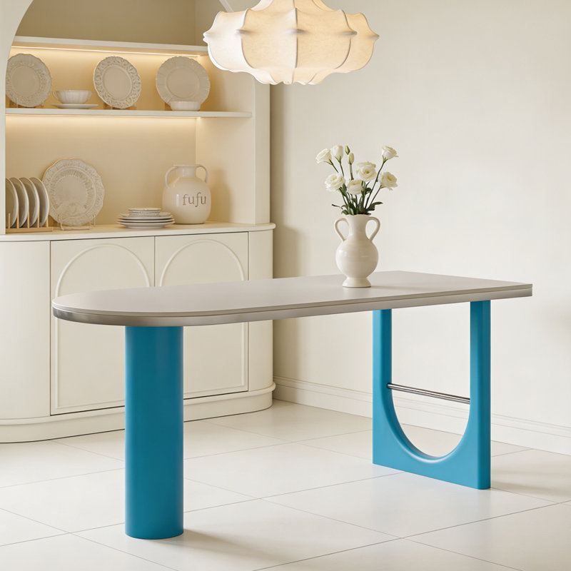 Special Artistic Creative-shaped Dining Table, 29.5" H x 70.8" W x 31.4" D