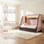 Lit simple AVELOR XL avec lit gigogne, tablette, tente et veilleuse, lit pour enfant peu encombrant-129184786