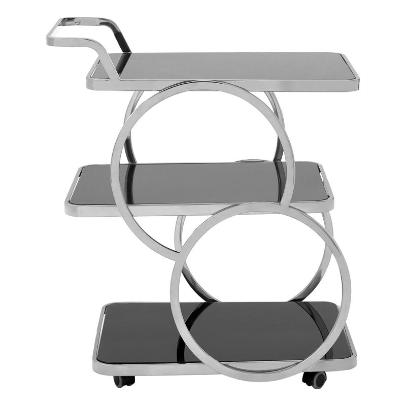 Geismar Metal Bar Cart, Chrome