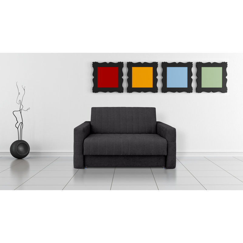 Jenavi 2 Seater Loveseat, Dark Grey