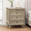 Table de chevet de style champêtre, naturelle et blanche, à 4 tiroirs avec plateau coulissant, table d'appoint de rangement en bois pour chambre ou salon