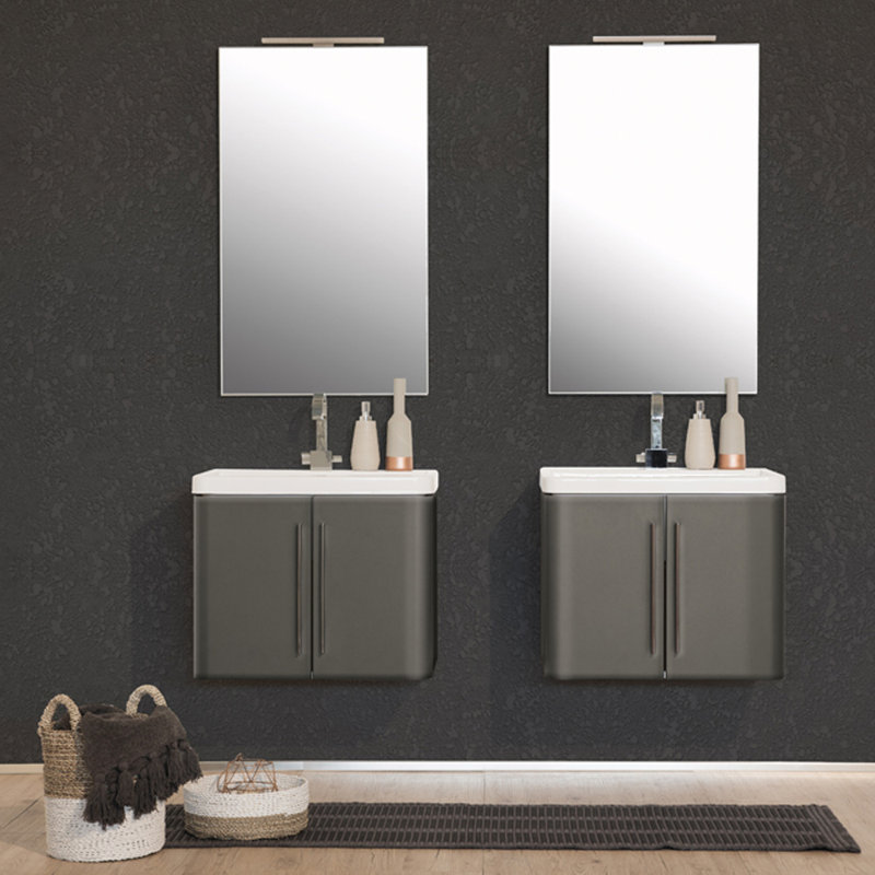 Damione 655mm Single Bathroom Vanity with Integrated Ceramic Basin, Black