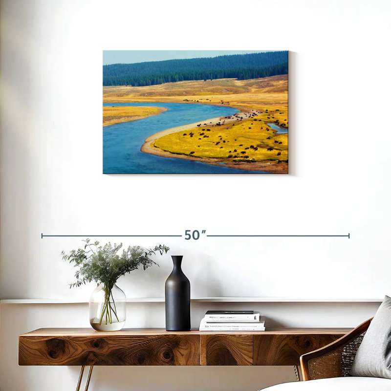 Alvord Yellowstone Bison River, H 20 po x l 30 po