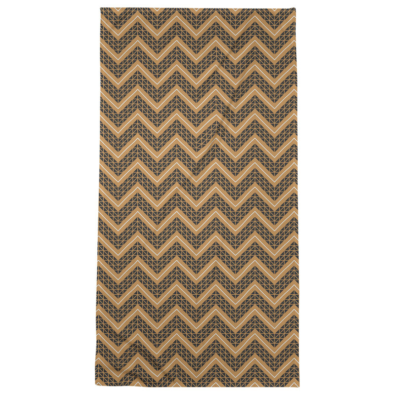 Stephenie Bath Towel, Black/Light Orange