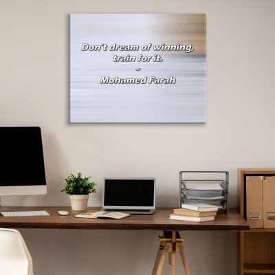 Artsy Quote "Don’t dream of winning, train for it." By Mohamed Farah Gallery Wrapped Canvas