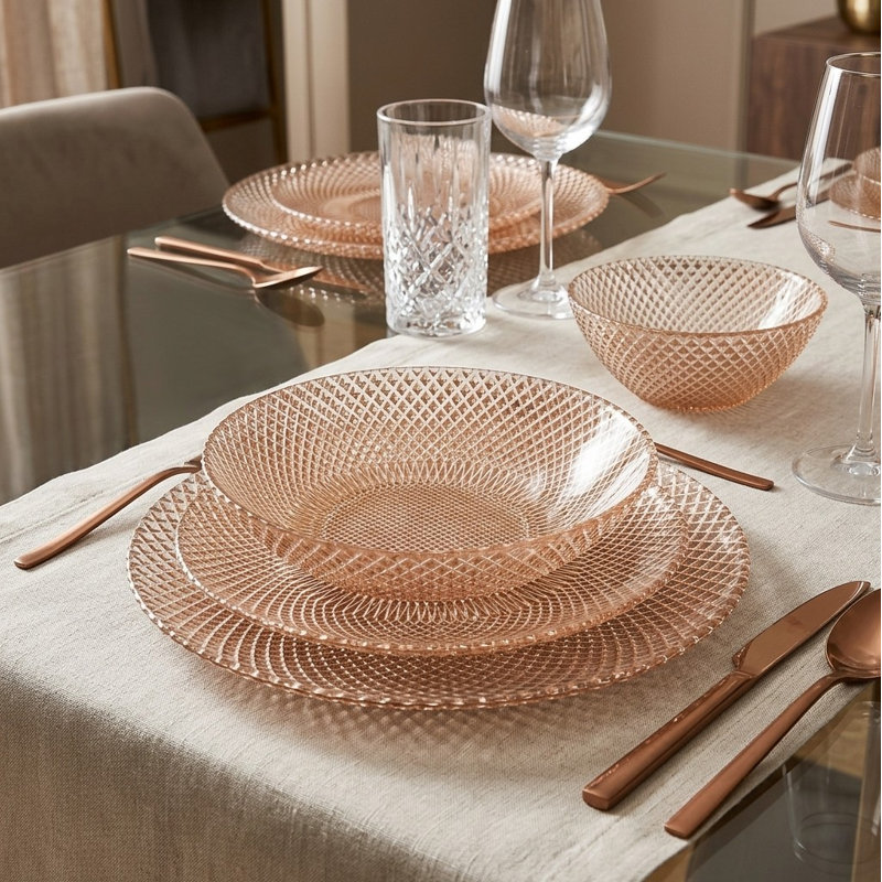 Service de table en verre doré 16 pièces Marquis Or rose, Rose Gold