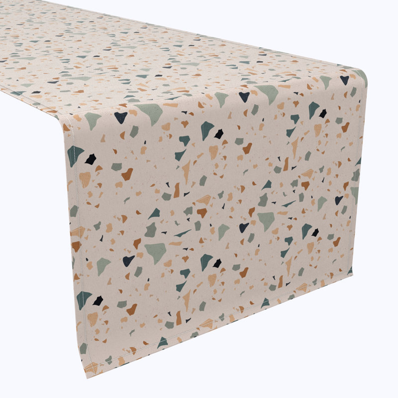 Square Tablecloth, 100% Cotton, 52X52", Pink Terrazzo, 108" L x 16" W