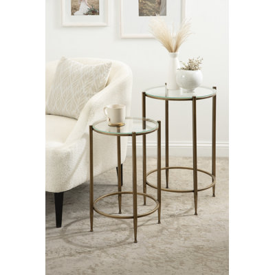 Courville Metal and Glass Nesting Tables