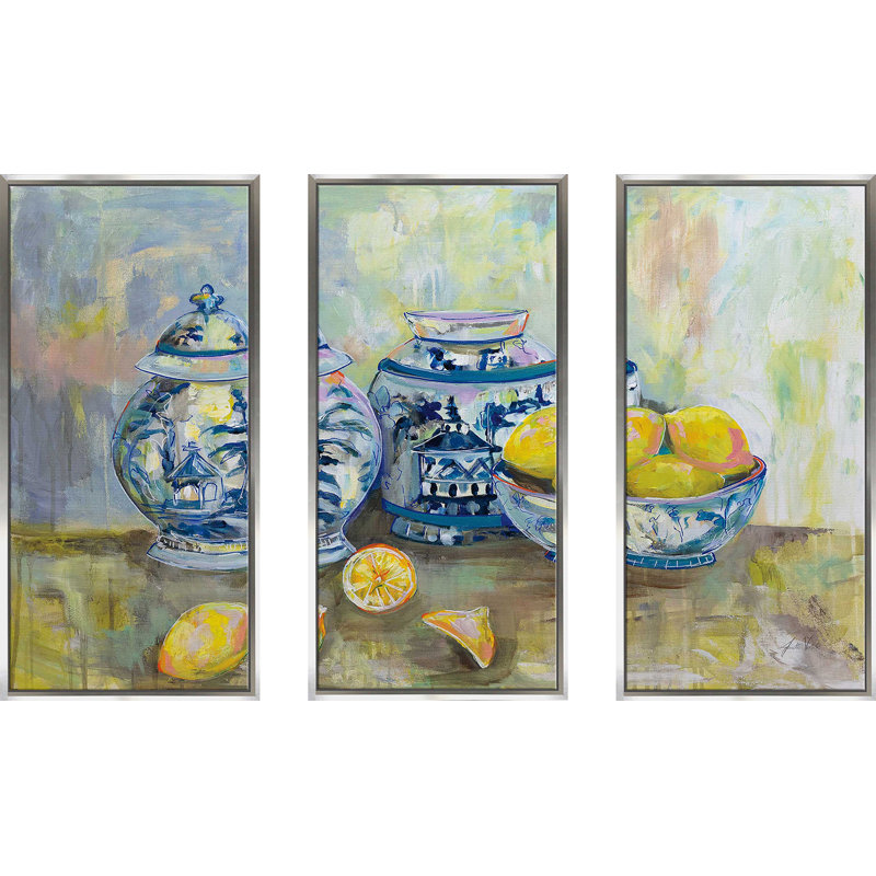 «Lemon Life», reproduction sur toile flottante 3 pièces, H 33,5 po x l 52,5 po x P 2 po