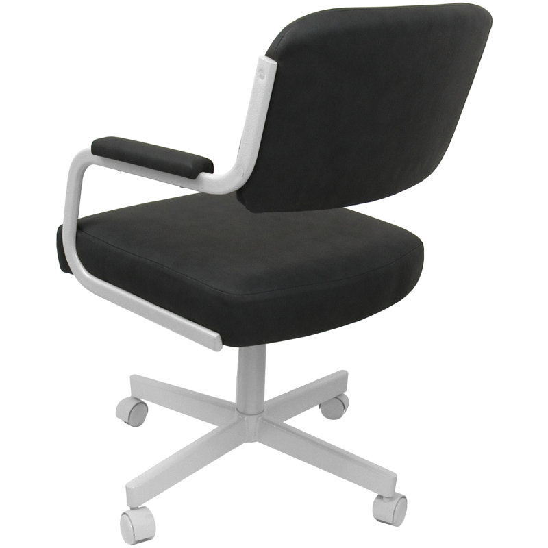 Chaises de bureau Holle, Vinyle gris, Blanc