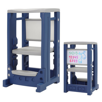 Tour pour tout-petits - marchepied réglable pour tout-petit avec tableau blanc - marchepied pour la cuisine et l'apprentissage Montessori, 18 mois à 5 ans
