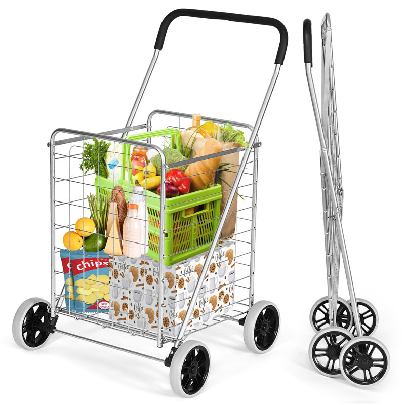 Ahmeek 92cm H x 57cm W Utility Cart, Silver