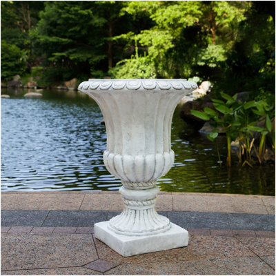 Urne de jardin pour l'extérieur, blanc antique