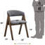 Chaise d'appoint rembourrée Cybill en noyer et gris (ensemble de 2)