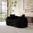 2-seater Curved Compressed Sofa, Upholstered Boneless Loveseat-1517070260