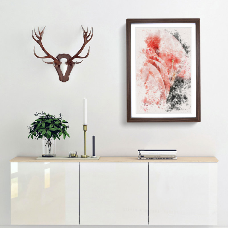 Pink Flamingo - Framed Print, Walnut Framed, 87cm H x 62cm W x 2cm D