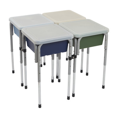 ECR4Kids 4-Station Sand and Water Adjustable Play Table, Sensory Bins