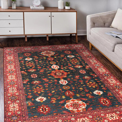 Tapis rouge / noir Ramage Indigo