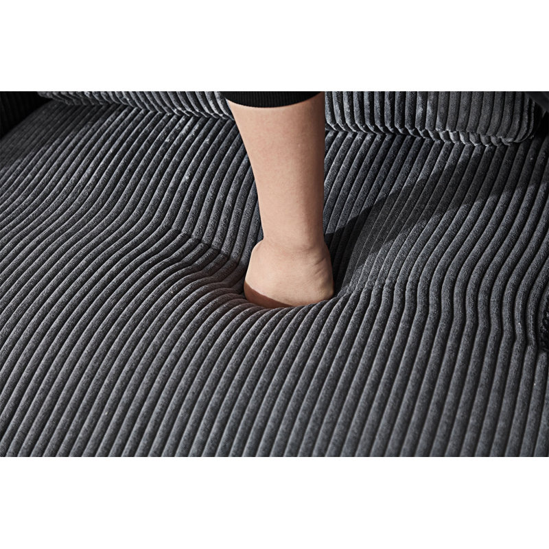 Fauteuil demi-tonneau rembourré, Gris
